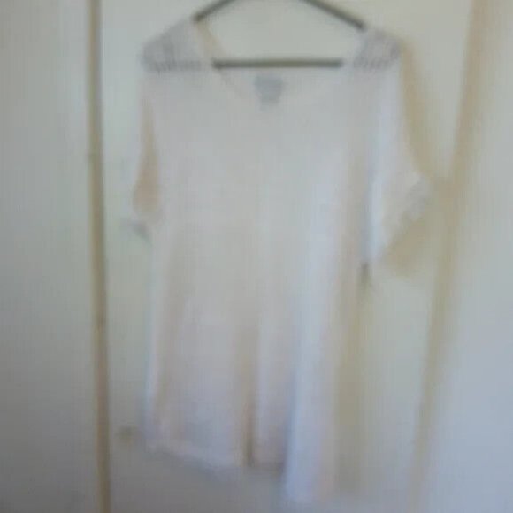 Fashion avenue white mesh top coverup size L - Picture 2 of 5